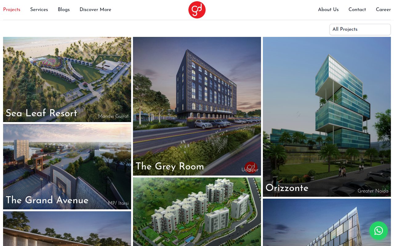 Genre of Design interior design portfolio screenshot