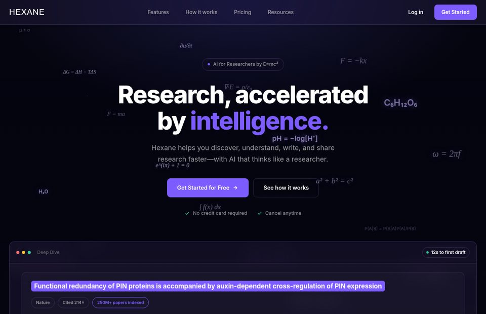 Hexane research platform screenshot