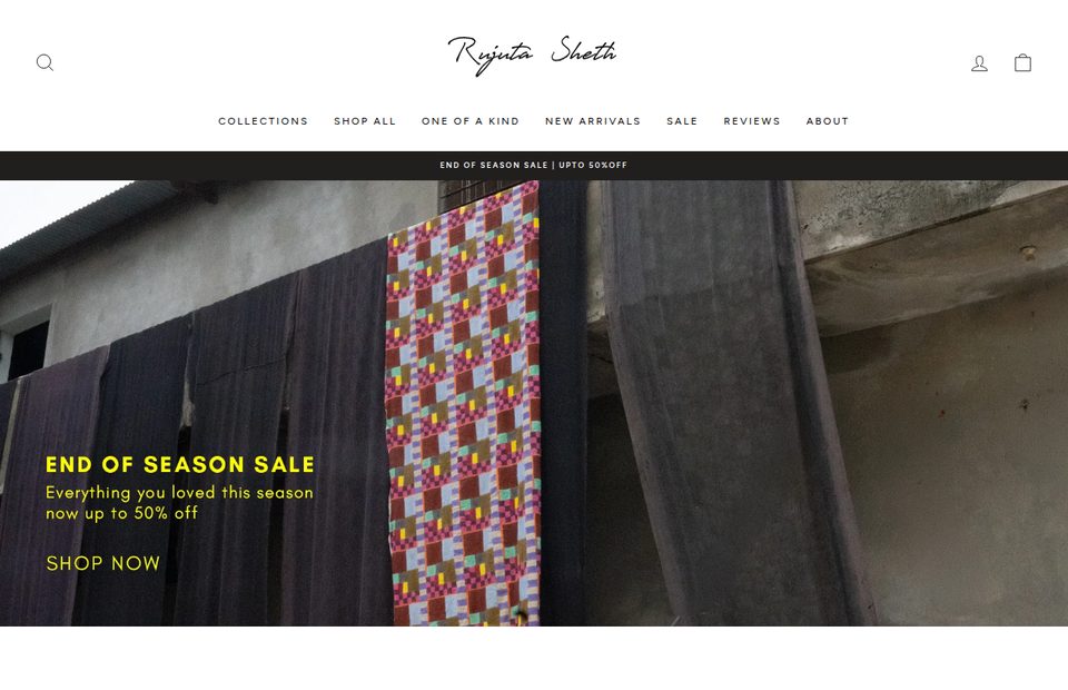 Rujuta Sheth Shopify store screenshot