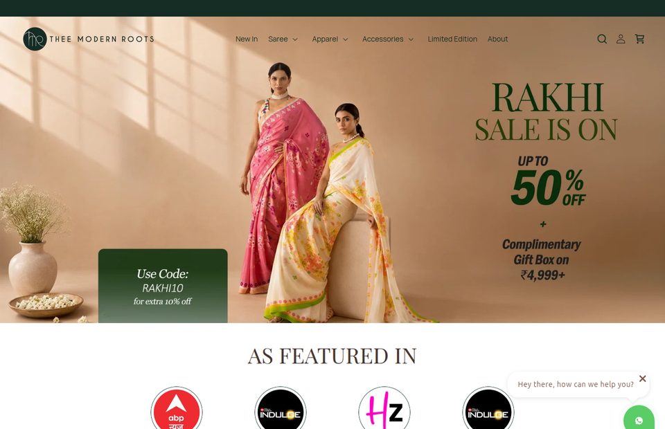 Thee Modern Roots Shopify store screenshot